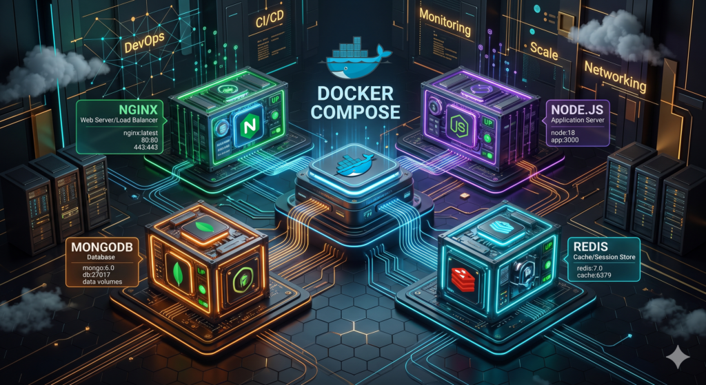 Docker Compose Tutorial architecture illustration